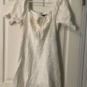 Elegant White Eyelet Dress